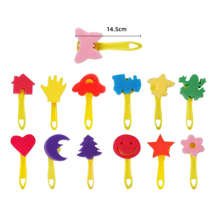 31 In 1 Painting Sponge Seal Early Education Art Graffiti Supplies For Children, 31 in 1/Yellow, ...