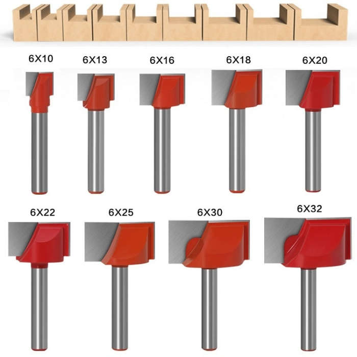 9 In1 6 Handle Bottom Cleaning Knife Woodworking Slotting Milling Cutter CNC Engraving Machine To...