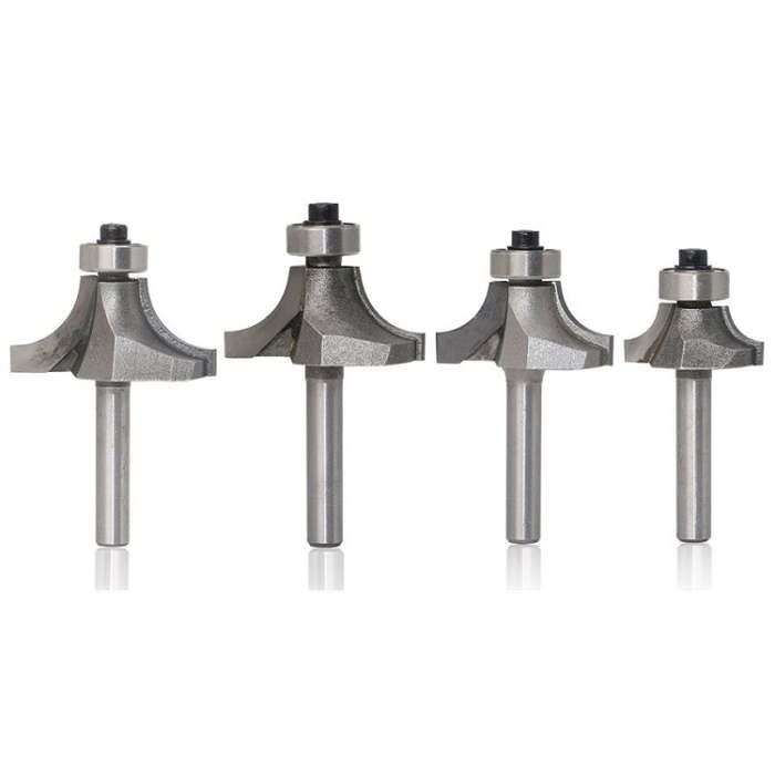 4 PCS/Set Round Corner Woodworking Cutter Trimming Machine Alloy Cutter Head, 4 PCS/Set Alloy Cut...