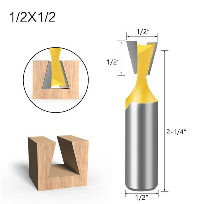 1/2 Handle Dovetail Cutter Wood Engraving Small Milling Cutter, Specification: