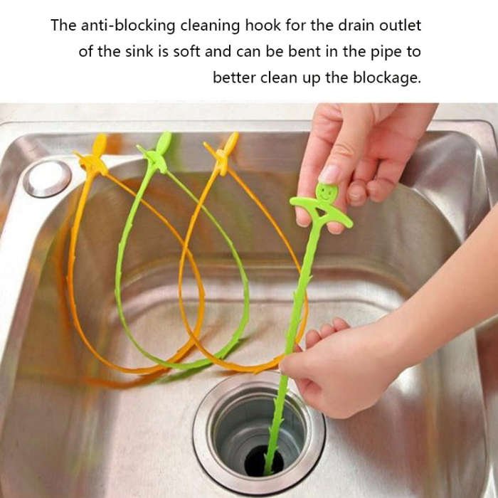Kitchen Pipe Dredge Hook Sewer Toilet Anti-Blocking Sink Dredge Kit, Style:, 6 PCS/Set-1M, 6 PCS/...