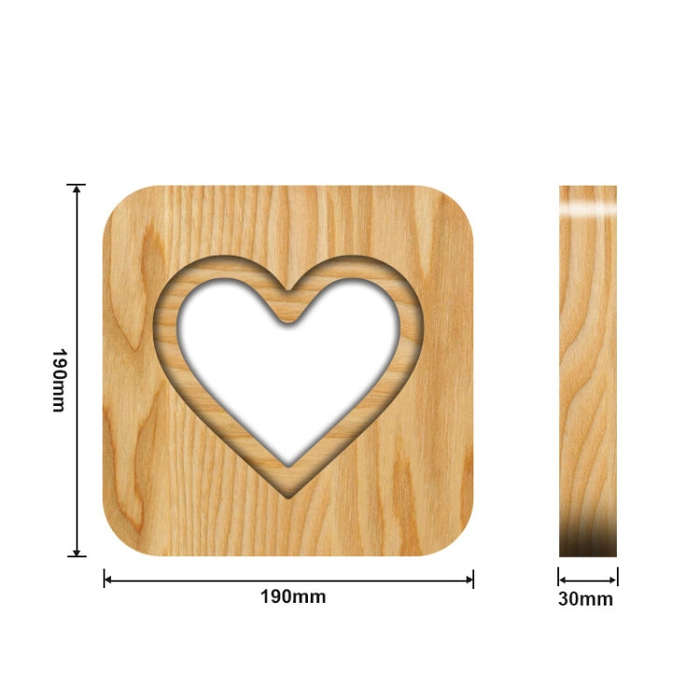 FS-T2158W Romantic Valentine Birthday Gift Wooden Night Light Home Decoration Decoration, Valentine