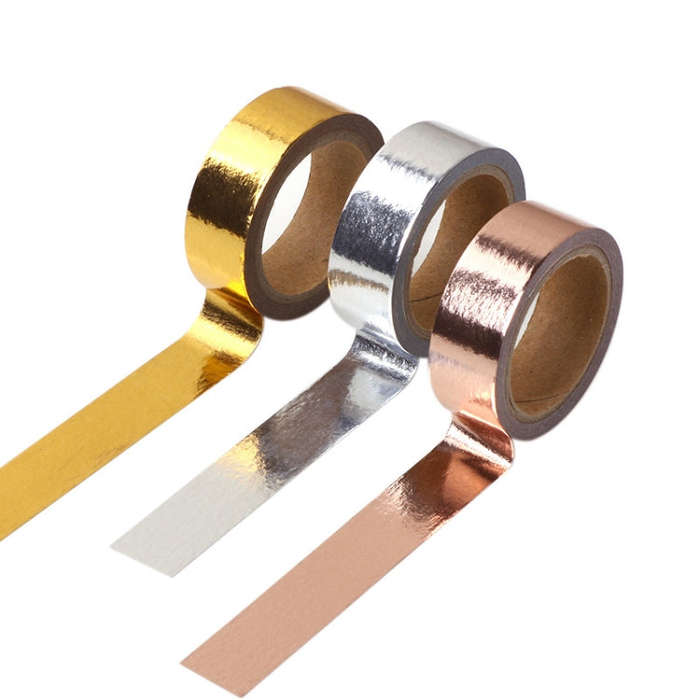 DIY Decorative Hand Account Tape Handmade Decorative Material Tape, Gold, Silver, Rose Gold