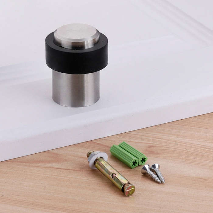 Rubber Anti-Collision Door Gear Punching Stainless Steel Round Door Resistant Home Floor-Shaped C...