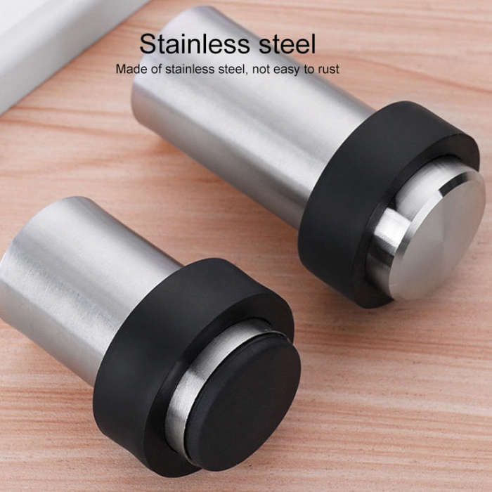 Rubber Anti-Collision Door Gear Punching Stainless Steel Round Door Resistant Home Floor-Shaped C...