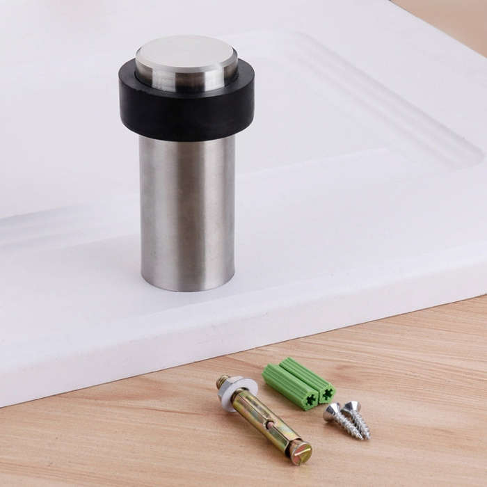 Rubber Anti-Collision Door Gear Punching Stainless Steel Round Door Resistant Home Floor-Shaped C...