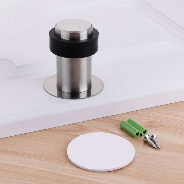 Rubber Anti-Collision Door Gear Punching Stainless Steel Round Door Resistant Home Floor-Shaped C...