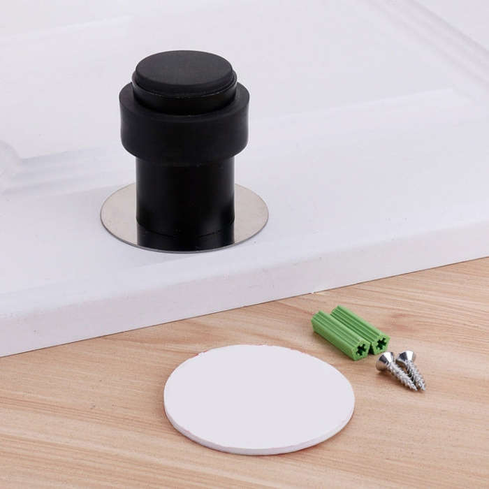 Rubber Anti-Collision Door Gear Punching Stainless Steel Round Door Resistant Home Floor-Shaped C...