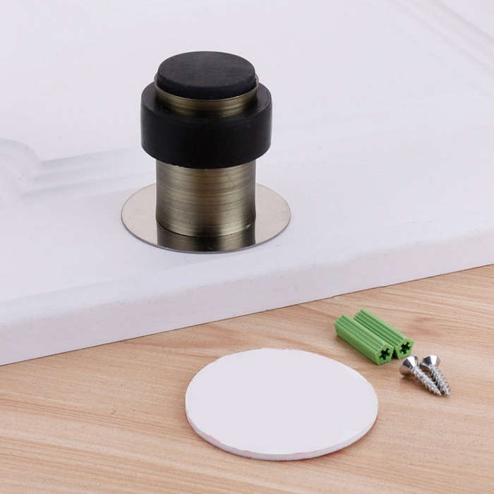 Rubber Anti-Collision Door Gear Punching Stainless Steel Round Door Resistant Home Floor-Shaped C...