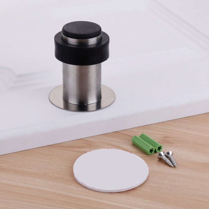 Rubber Anti-Collision Door Gear Punching Stainless Steel Round Door Resistant Home Floor-Shaped C...