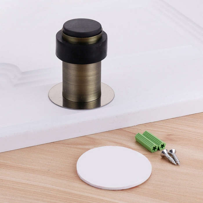 Rubber Anti-Collision Door Gear Punching Stainless Steel Round Door Resistant Home Floor-Shaped C...