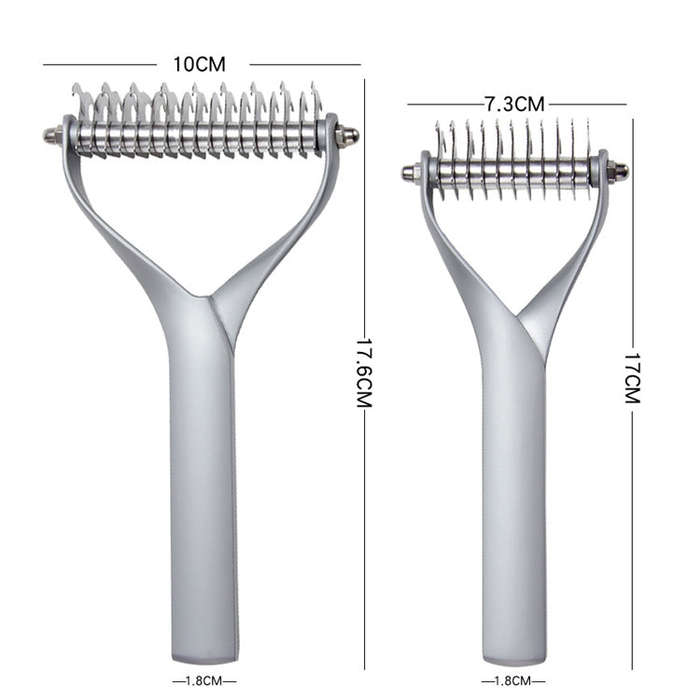 Pet Comb Zinc Alloy Double-Sided Cat Dog Cleaning Beauty Hair Removal Comb, Zinc Alloy Silver Sma...