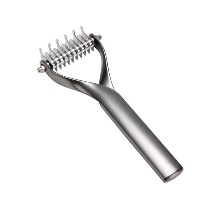 Pet Comb Zinc Alloy Double-Sided Cat Dog Cleaning Beauty Hair Removal Comb, Zinc Alloy Silver Sma...
