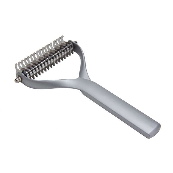 Pet Comb Zinc Alloy Double-Sided Cat Dog Cleaning Beauty Hair Removal Comb, Zinc Alloy Silver Sma...