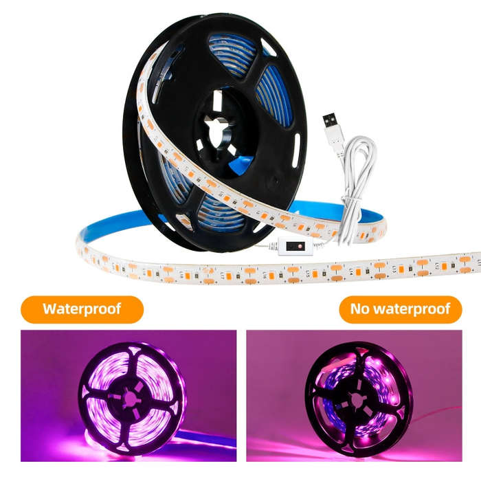 LED Planting Filling Light Belt USB Hand Scan Dimming Full Spectrum Indoor Plant Lamp, 2 PCS 0.5m...