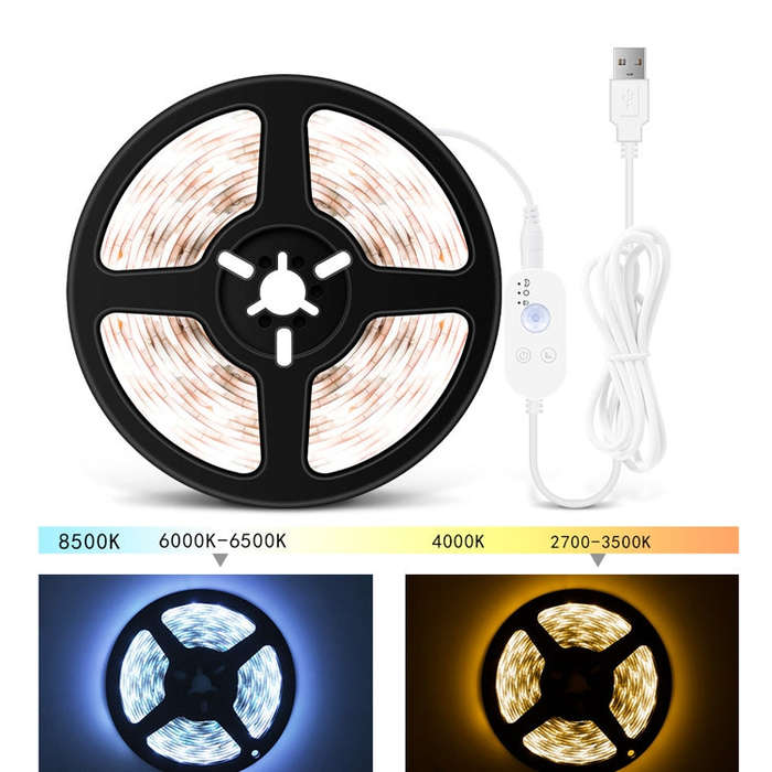 LED Light Strip USB Human Intelligent Induction Waterproof Light Strip 2835 Patch Cabinet Wardrob...