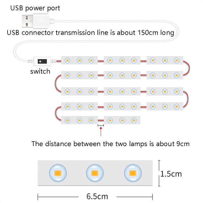LED Mirror Front Lamp USB Infrared Sensor Makeup Mirror Fill Light, 2 in 1 Infrared Sensor, 6 in ...