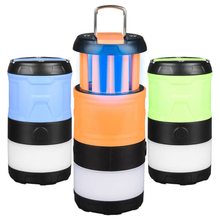 Outdoor LED Waterproof Electric Mosquito Killer Lamp Camping Lamp Flashlight, Orange, Sky Blue, L...