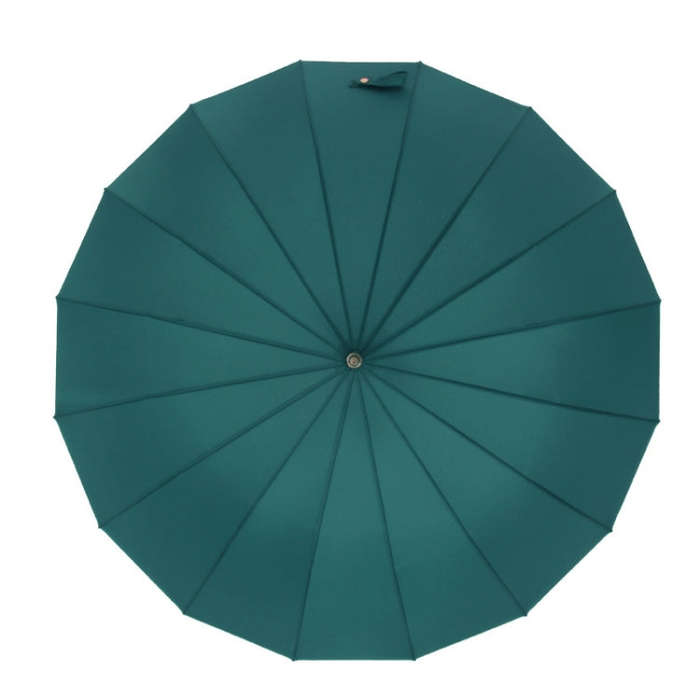 16 Bone Plain Straight Umbrella Small Fresh Long Handle Umbrella, High Indigo, Grapefruit Pink, M...