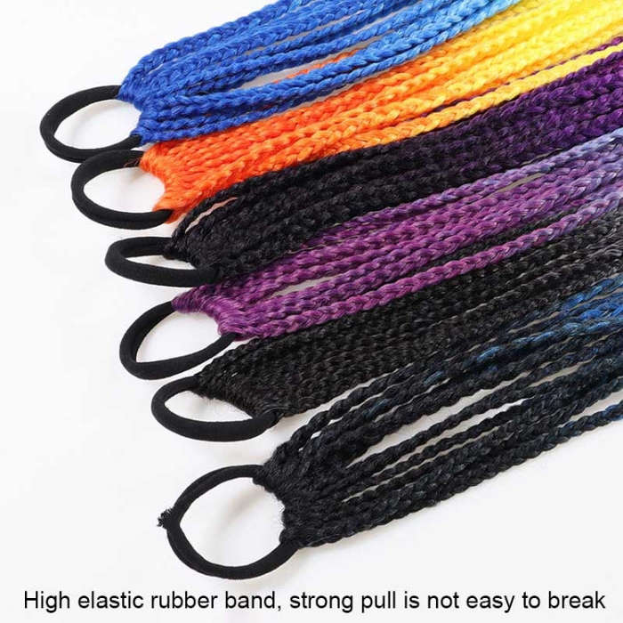 FQXBMW Colorful Braid Hair Band Wigs Corn Silk Colorful Dreadlocks Ponytail, Color: 1, 1, 02, 06,...