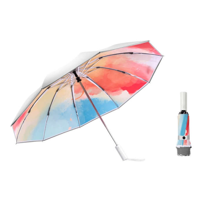 3021 Automatic Rain And Sun Dual-Purpose Umbrella Sun-Proof And Anti-Rebound Folding Umbrella, Li...