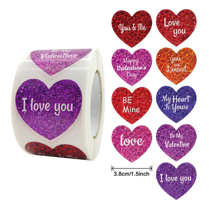 Love Valentine Day Sticker Sealing Sticker Gift Decoration Label, A-256-38mm, A-257-38mm