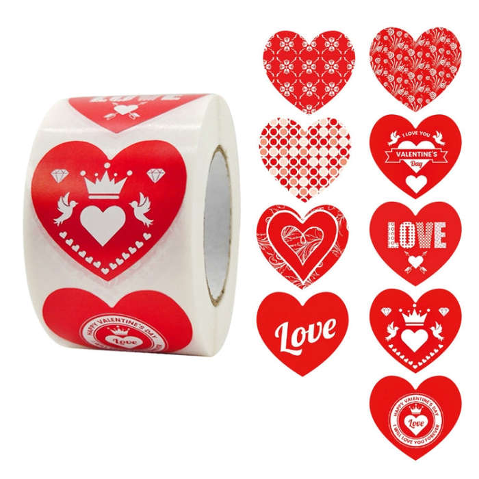 Love Valentine Day Sticker Sealing Sticker Gift Decoration Label, A-256-38mm, A-257-38mm