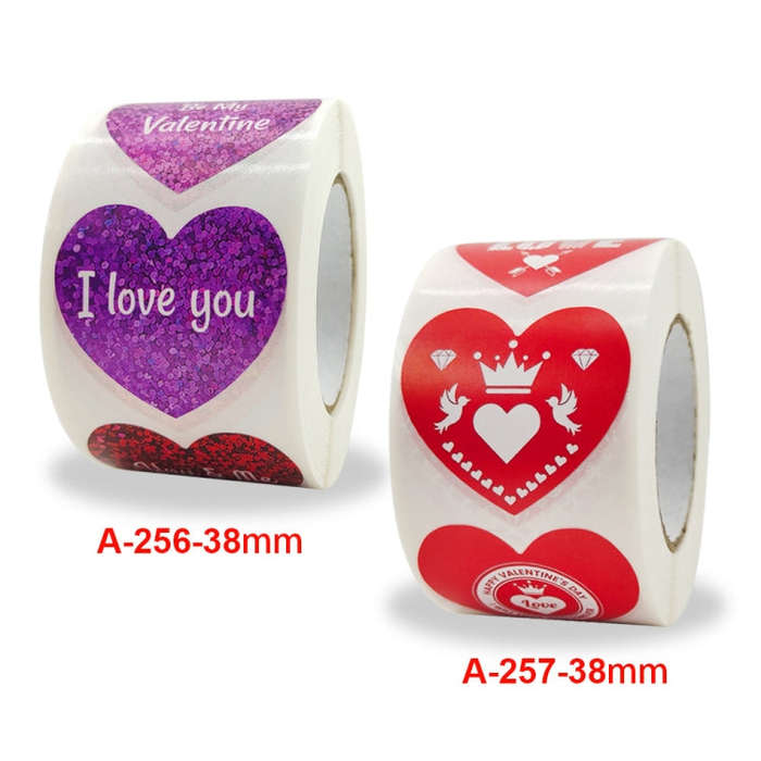 Love Valentine Day Sticker Sealing Sticker Gift Decoration Label, A-256-38mm, A-257-38mm
