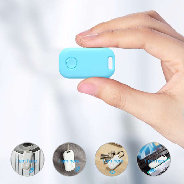 2 PCS S6 Square Bluetooth Anti-Lost Device Key Luggage Tracking Device Two-Way Alarm, Black, Whit...
