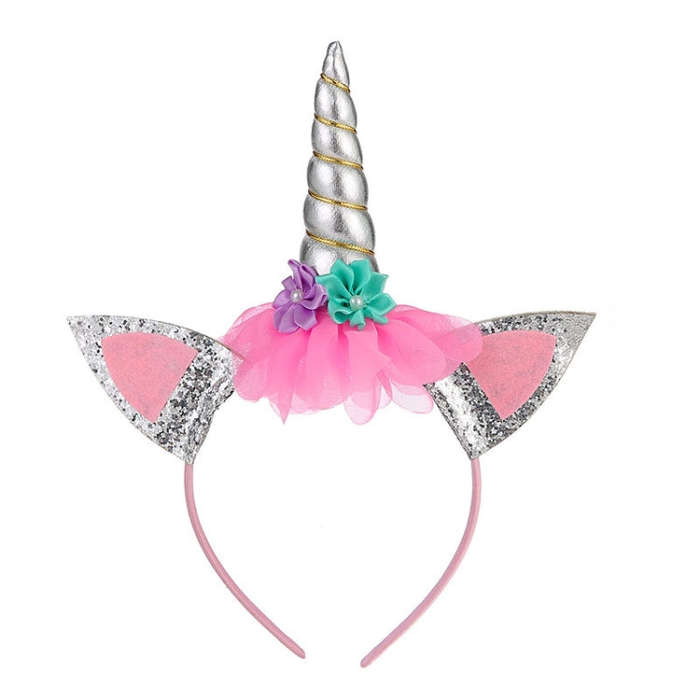 Cartoon Headband Children Birthday Festival Party Hair Accessories, White 1, Silver 1, Colorful 1...