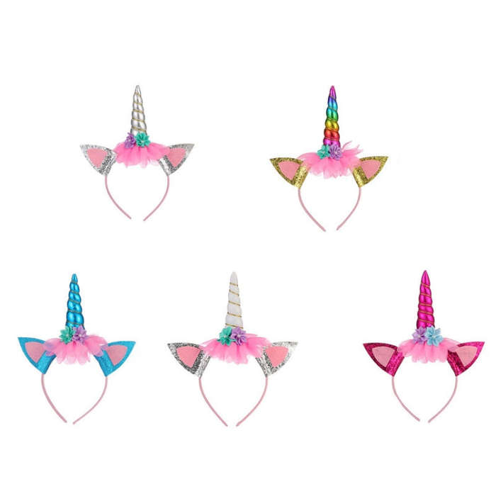Cartoon Headband Children Birthday Festival Party Hair Accessories, White 1, Silver 1, Colorful 1...