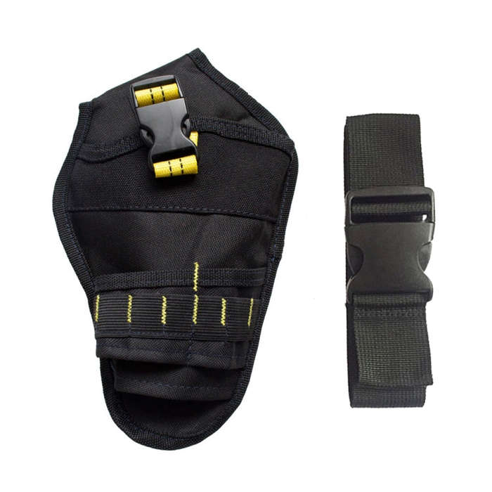900D Oxford Cloth Kit Waist Bag Electrician Storage Bag, Black Yellow Line + Belt, Black Red Line...