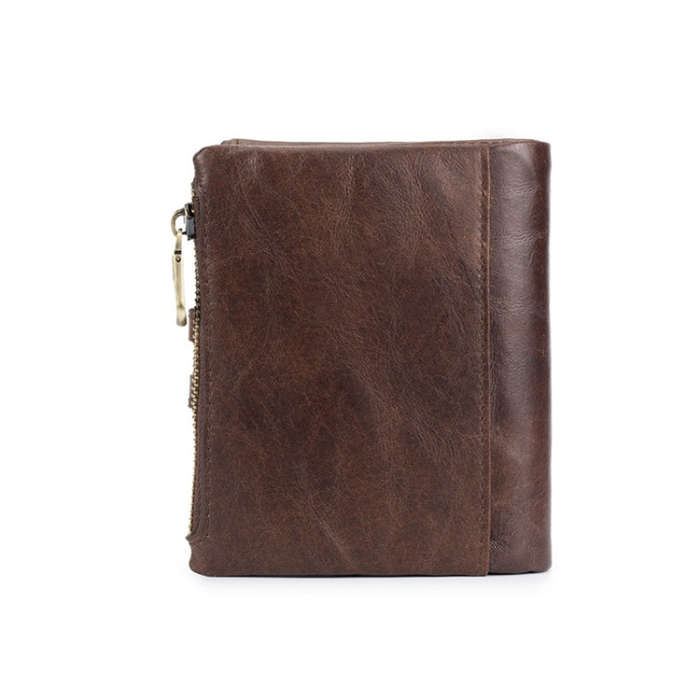 BUFF CAPTAIN 021 Leather Men Vertical Wallet Short Multi-Function Wallet