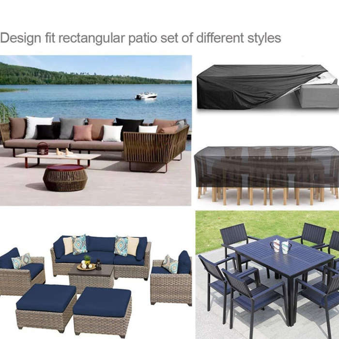 Outdoor Oxford Cloth Furniture Cover Garden Dustproof Waterproof And UV-Proof Table And Chair Pro...