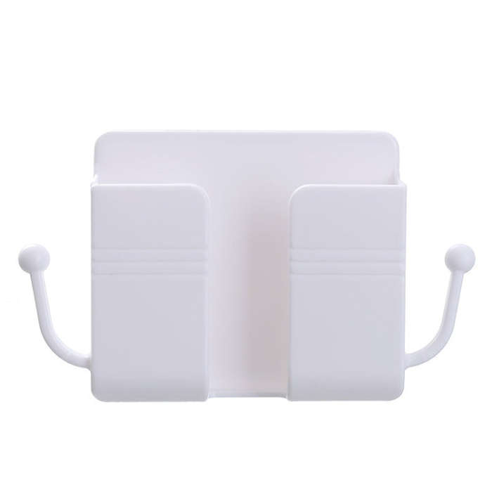 10 PCS Wall-Mounted Remote Control Storage Box Bedside Mobile Phone Charging Stand, 10 PCS White,...