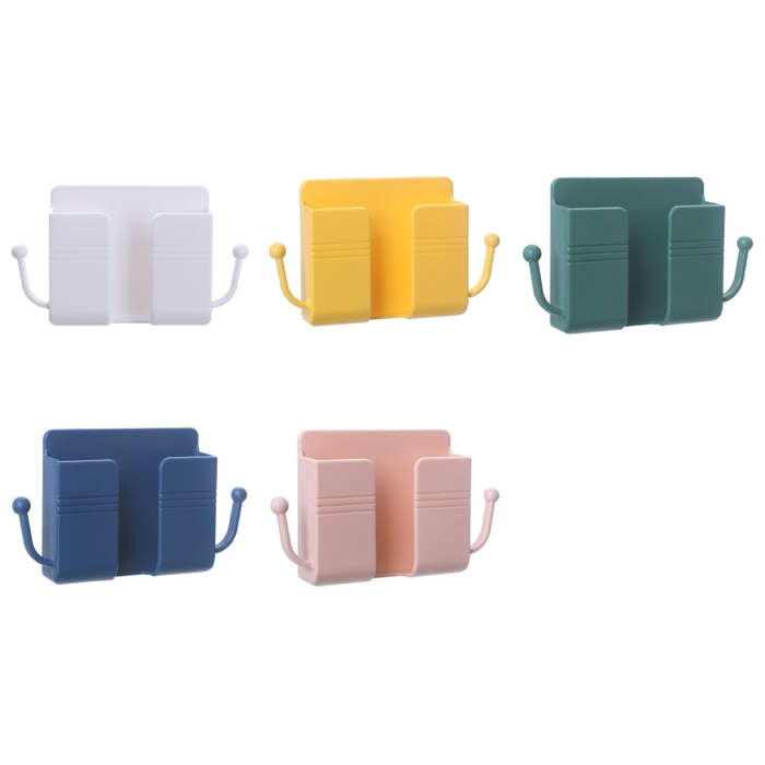 10 PCS Wall-Mounted Remote Control Storage Box Bedside Mobile Phone Charging Stand, 10 PCS White,...