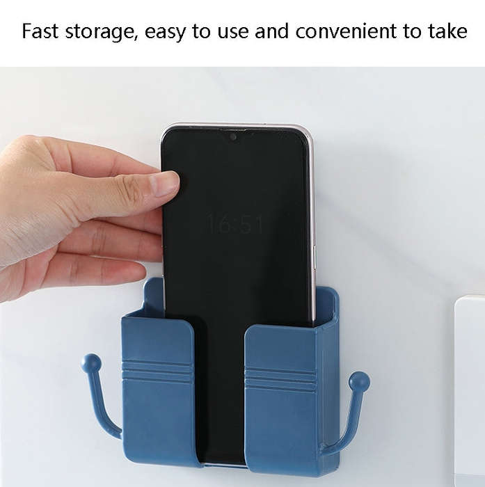 10 PCS Wall-Mounted Remote Control Storage Box Bedside Mobile Phone Charging Stand, 10 PCS White,...