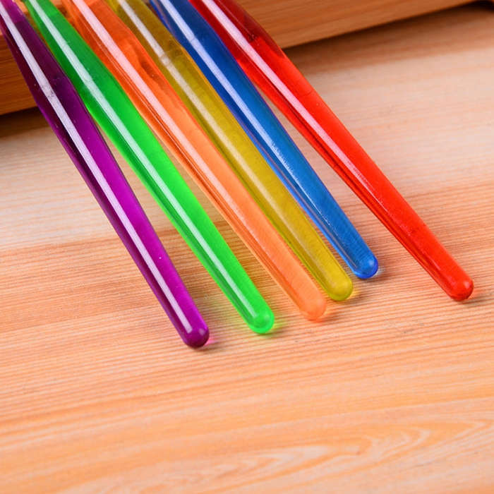 Zhu Ting Color Plastic Rod Children Paint Brush Set Gouache Watercolor Paint Brush Set, 6pcs/Set