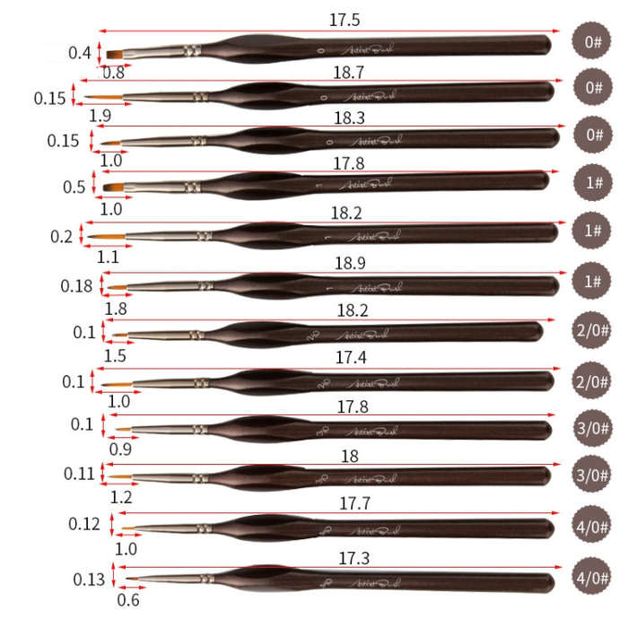 12 PCS/Set  Painting Triangle Rod Two-Color Nylon Hair Hook Line Pen Watercolor Brush Pen Art Sup...
