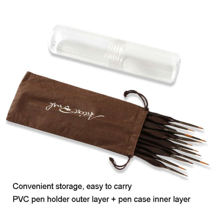 12 PCS/Set  Painting Triangle Rod Two-Color Nylon Hair Hook Line Pen Watercolor Brush Pen Art Sup...