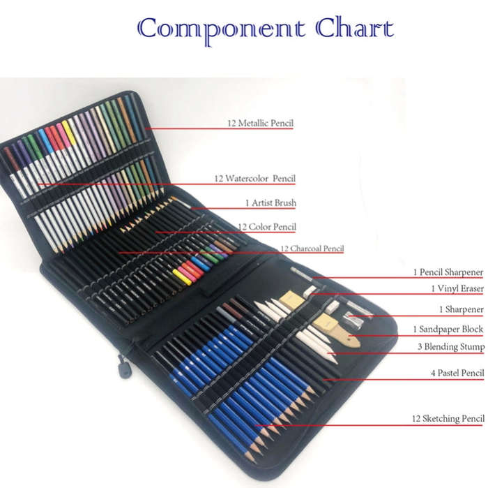 72 in 1 Sketch Pencil Color Lead Set Student Hand-Painted Art Color Pencil, Hand-Painted Art Pencil