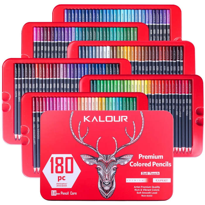 KALOUR 180 Colors Color Lead Set Painted Pencils Art Painting Supplies, 180 Colors Art Painting