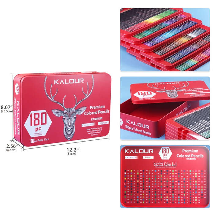 KALOUR 180 Colors Color Lead Set Painted Pencils Art Painting Supplies, 180 Colors Art Painting