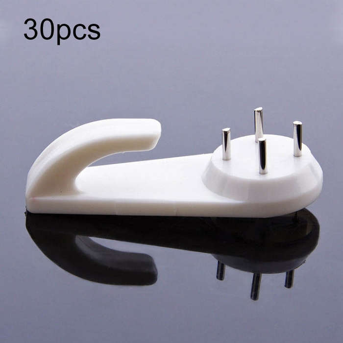 30pcs Press-Free Hanging Nail Hook Strong Wall Invisible Staple Photo Frame Photo Wall Without Tr...