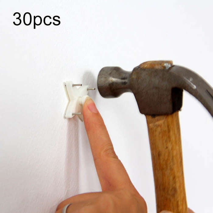30pcs Press-Free Hanging Nail Hook Strong Wall Invisible Staple Photo Frame Photo Wall Without Tr...
