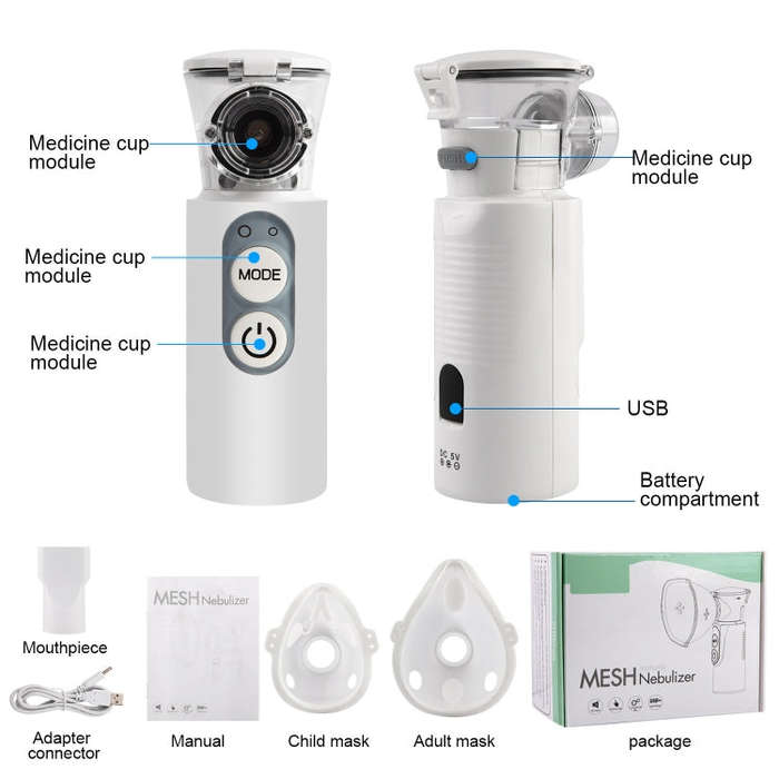 YMK-R7  Ultrasonic Wave Handheld Nebulizer Portable Child Adult Compressed Nebulizer