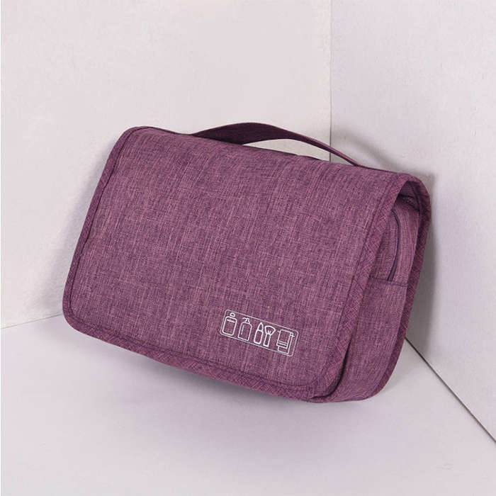 Travel Waterproof Wash Bag Portable Dust-Proof Storage Bag Hanging Cosmetic Bag, Purple, Black, G...