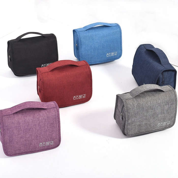 Travel Waterproof Wash Bag Portable Dust-Proof Storage Bag Hanging Cosmetic Bag, Purple, Black, G...