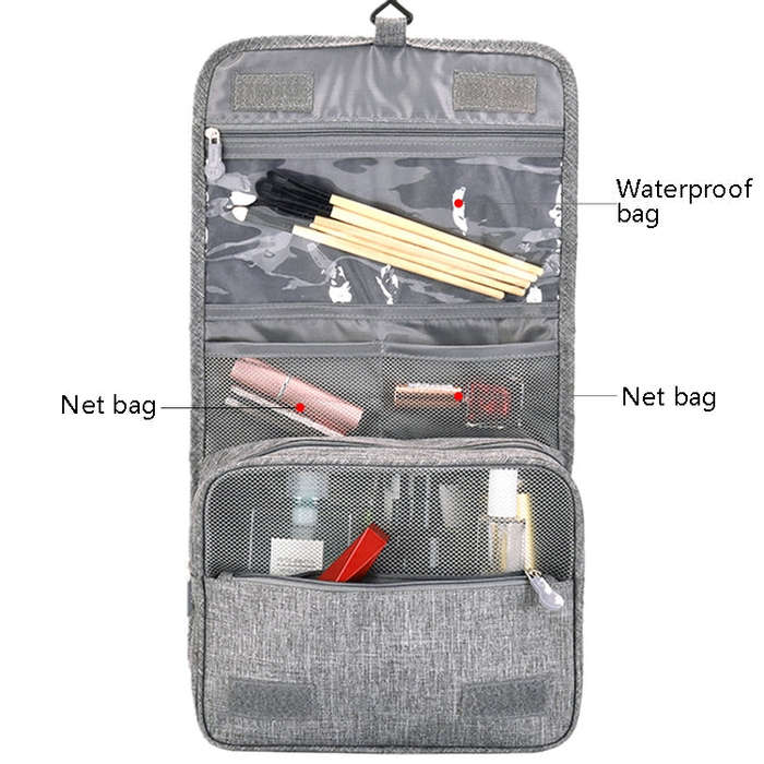 Travel Waterproof Wash Bag Portable Dust-Proof Storage Bag Hanging Cosmetic Bag, Purple, Black, G...