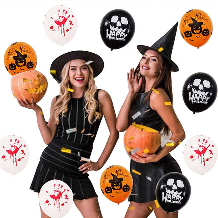 Halloween Balloon Set Blood Color Banner Three-Dimensional Ghost Party Decoration, Blood Deskclot...